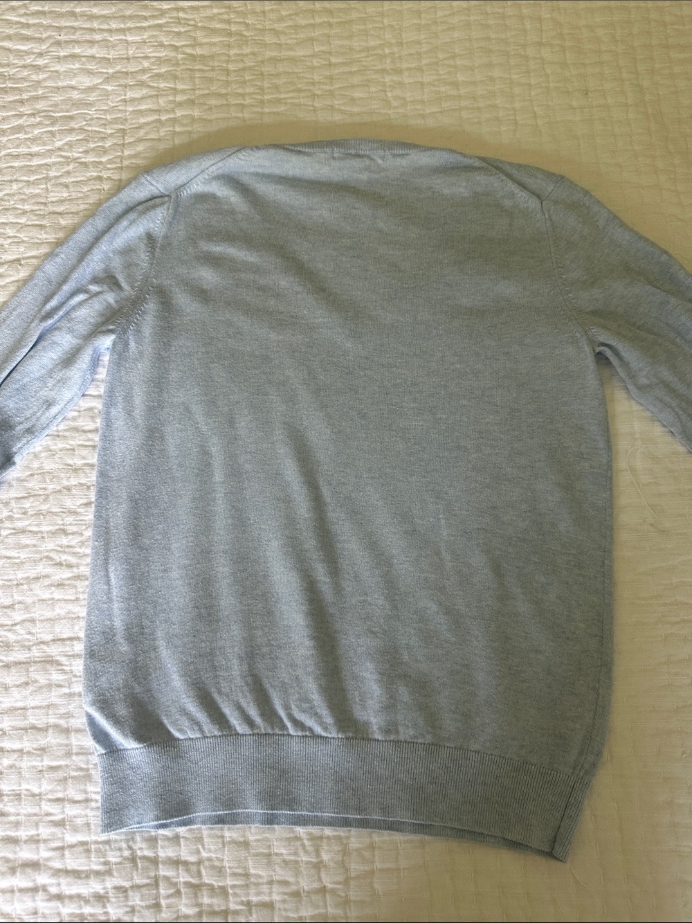 Uniqlo Pale Blue Cotton V-Neck Sweater - Picture 5 of 6